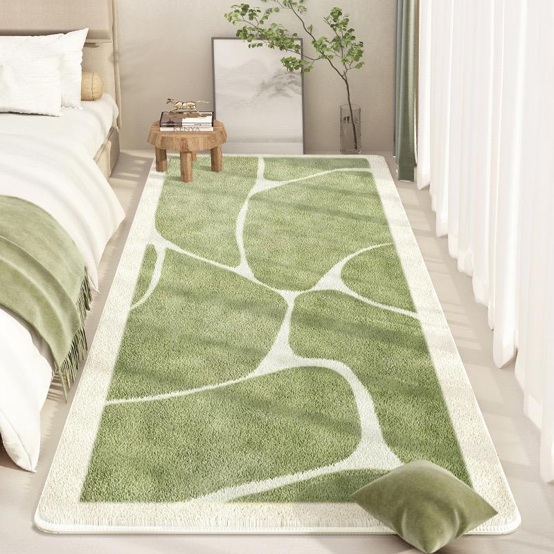1PC Fresh Green Imitation Cashmere Rug Bedroom Bed Rug Skin Friendly Bay Window Rug Living Room Rug Sofa Coffee Table Rug