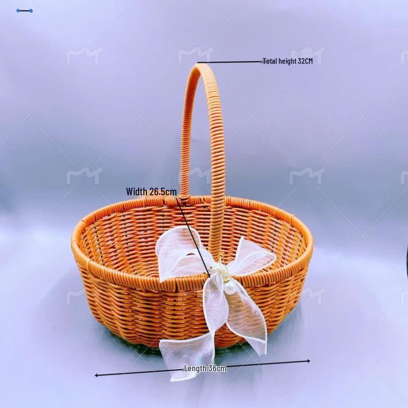 Керамическая корзина для пикника и цветов ручной работы с лентой