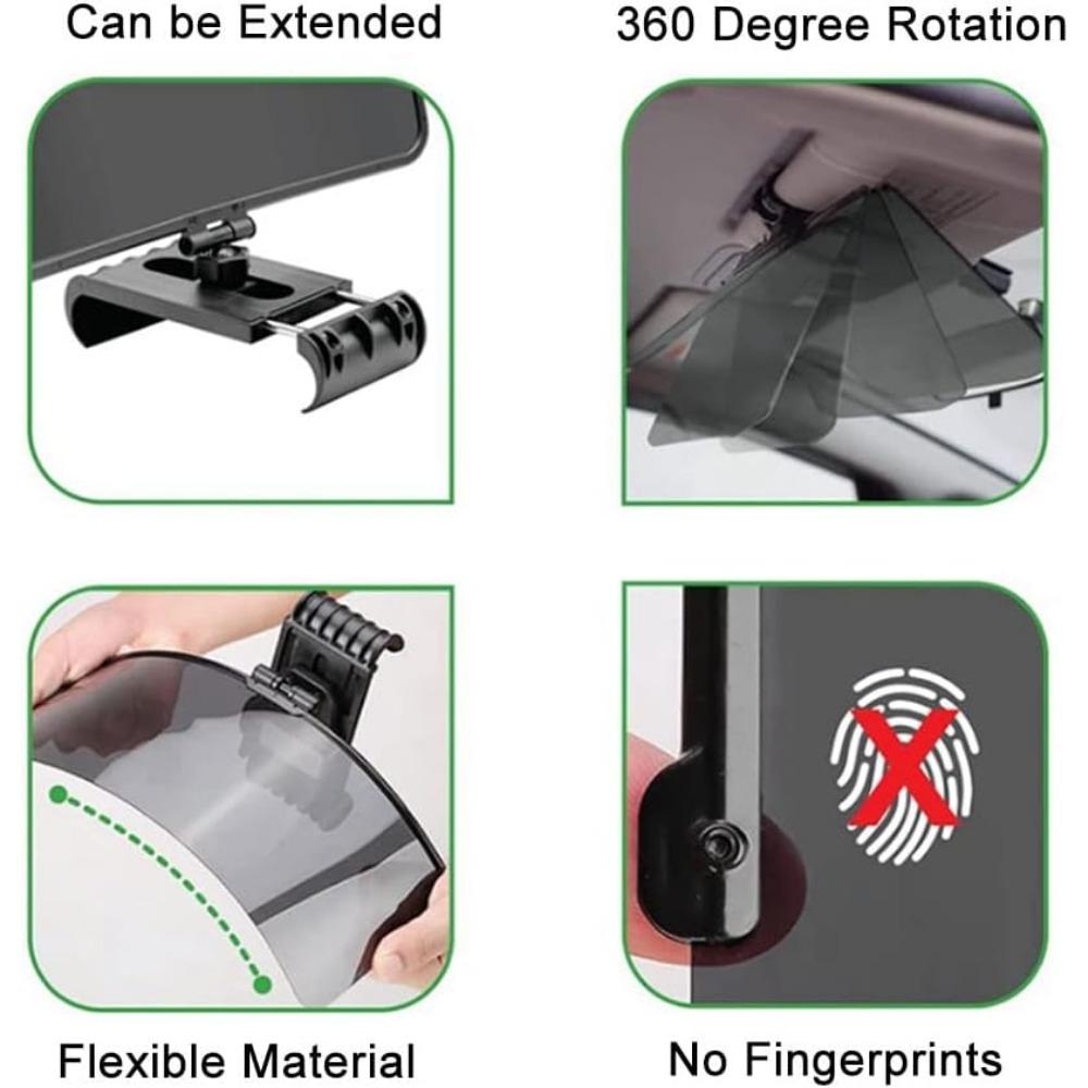 Car Sun Visor Extension, Car Sun Shade Extension, 360 Degree Adjustable Sun Visor, 31 X 18 Cm/12.20 X 7.09 Inches