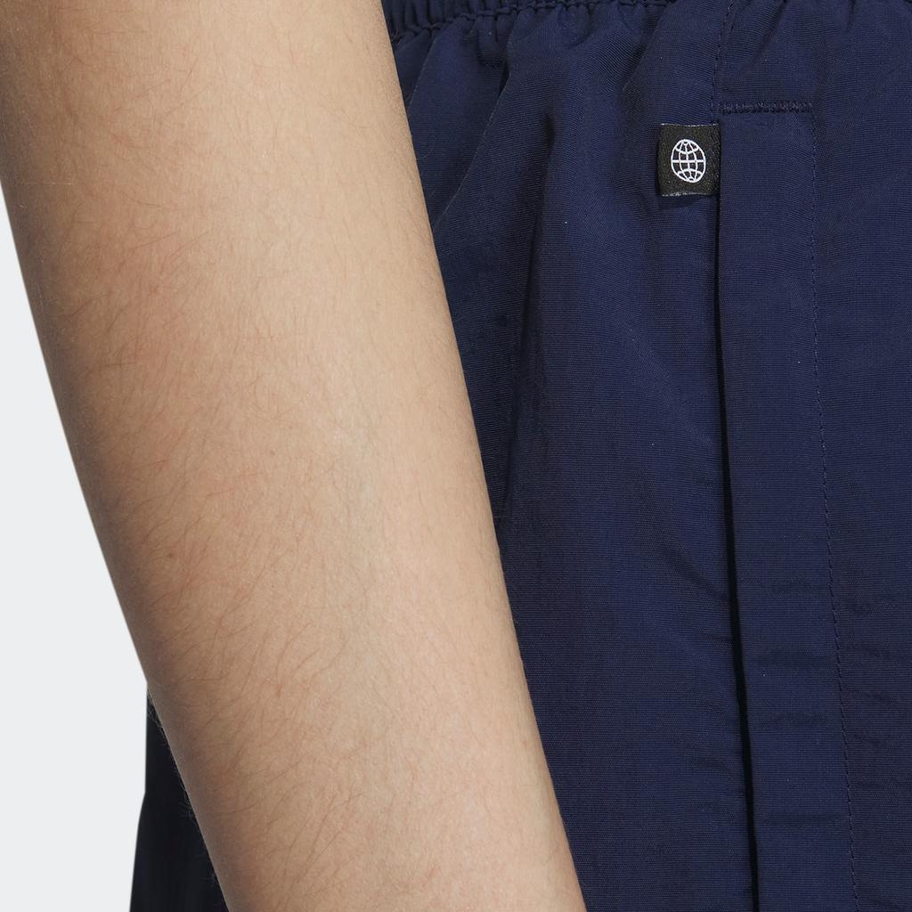 Adidas Originals Trefoil Toc Woven Shorts Solid Color Logo Embroidery Drawstring Straight Regular Shorts Women Shorts Deep-Indigo IP1758