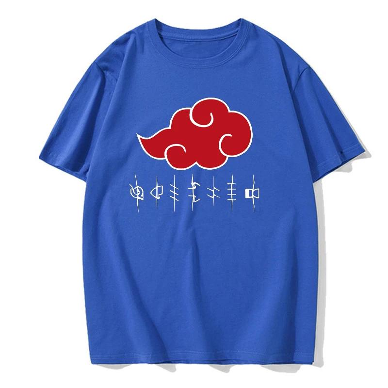 Men's and Women's Casual T-shirt Akatsuki Moire Print Casual Fashion Summer Comfortable Street Wear Hip Hop Top Short Sleeve