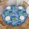 Coral Marine Life Manta Ray Round Tablecloths 60 Inches Shells Starfish Seamless Pattern Table Covers for Dining Table Cloth