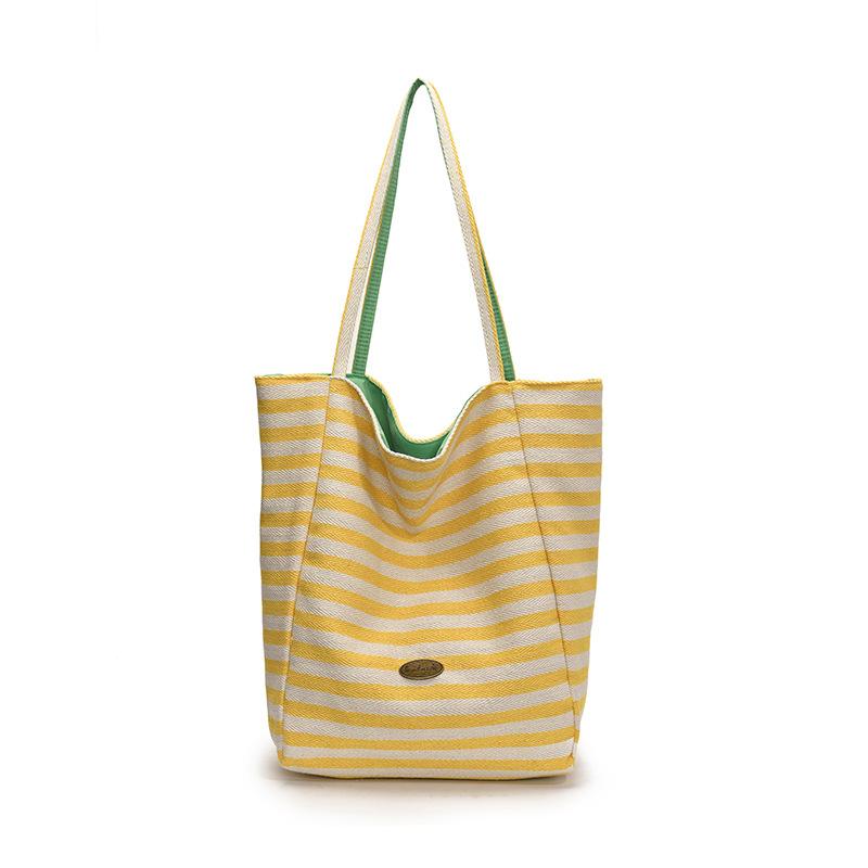 

Весенне-летняя новая корейская сумка-тоут в стиле инс, ленивая полосатая, повседневная, большой вместимости, в иностранном стиле, для поездок на работу, двусторонняя на плечо