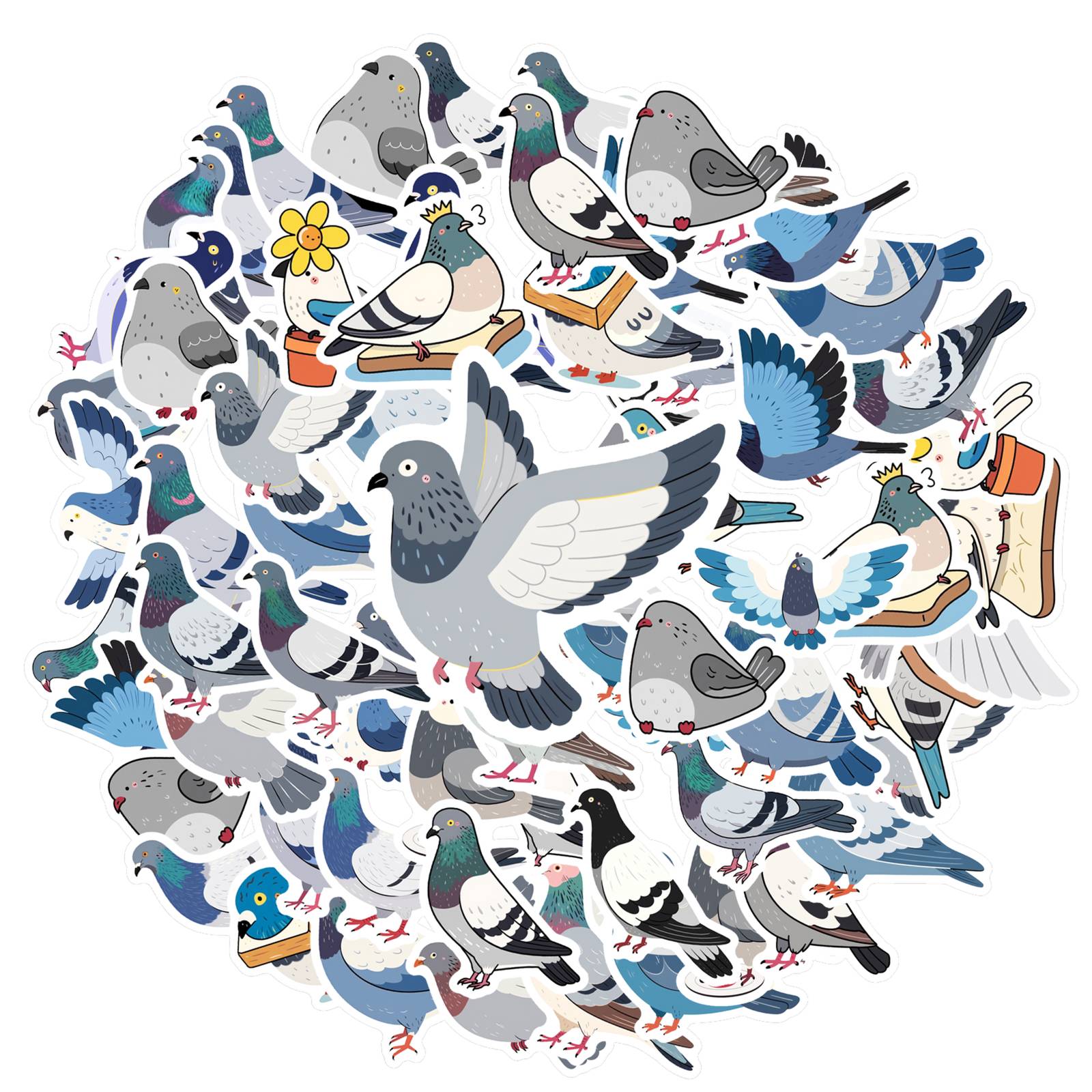 

35pcs Playful Cartoon Stickers Whimsical Birds DIY Stickers Animal Stickers For Laptop Luggage Scrapbook Diary Sticker DIY