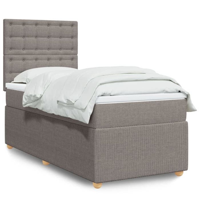 VidaXL Sommier à lattes de lit avec matelas Taupe 90x190 cm Tissu 3291929