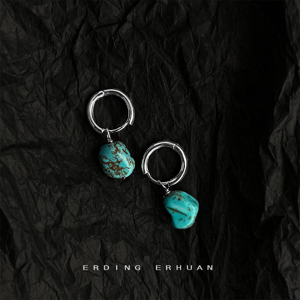 Серьги серьги оригинальный дизайн этнический стиль ручная работа синтетический бирюзовый литературный неправильной формы