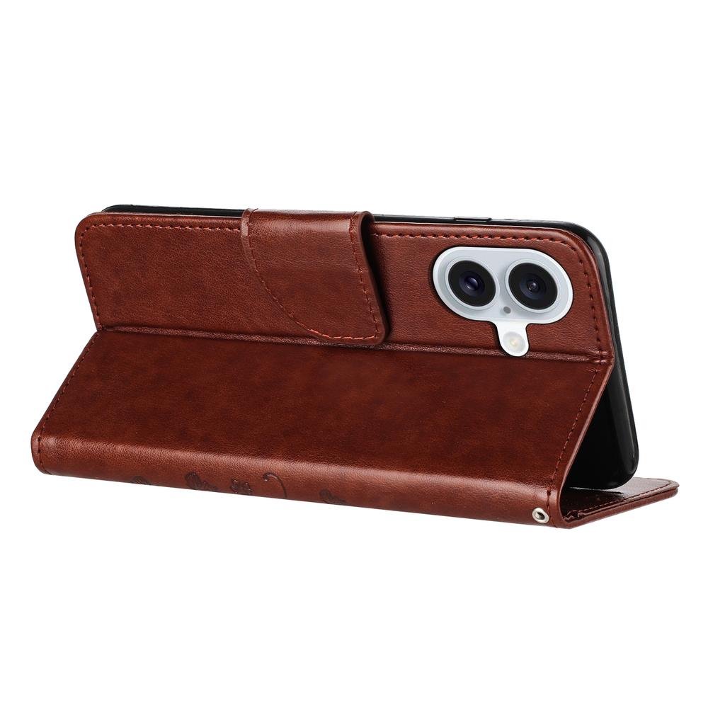 For iPhone 17 Case Imprinted Mini Butterfly Leather Wallet Phone Cover