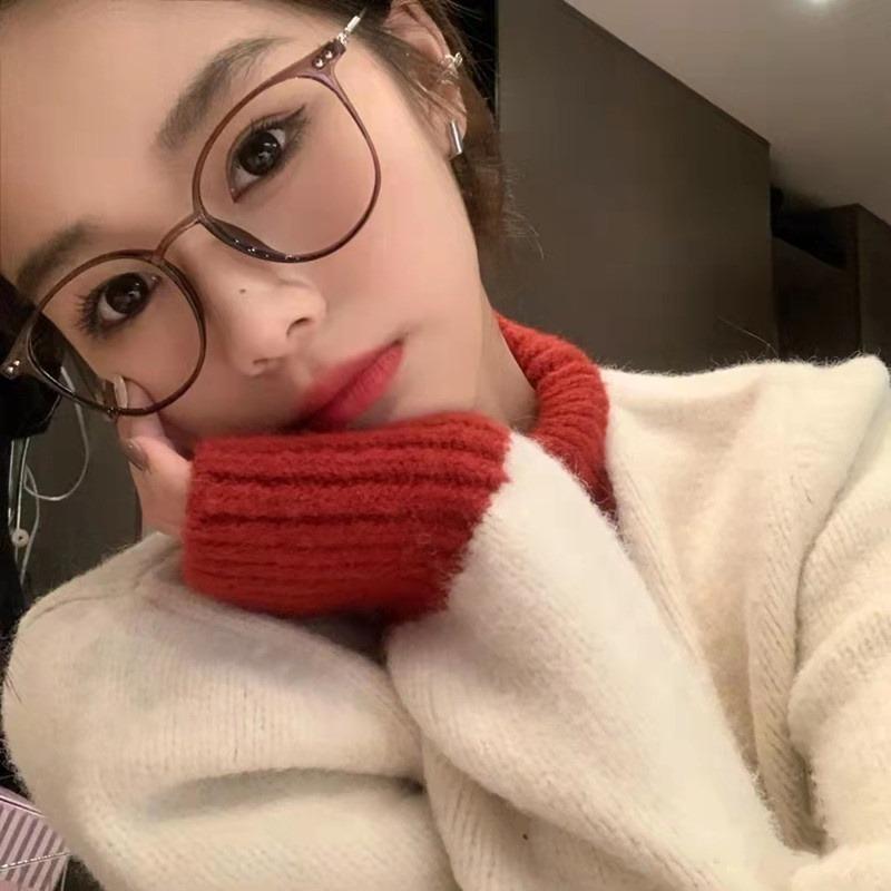 Anti Blue Eyeglasses Korean Retro Round Anti Radiation Glasses Metal Frame Eyeglasses For Women/Men