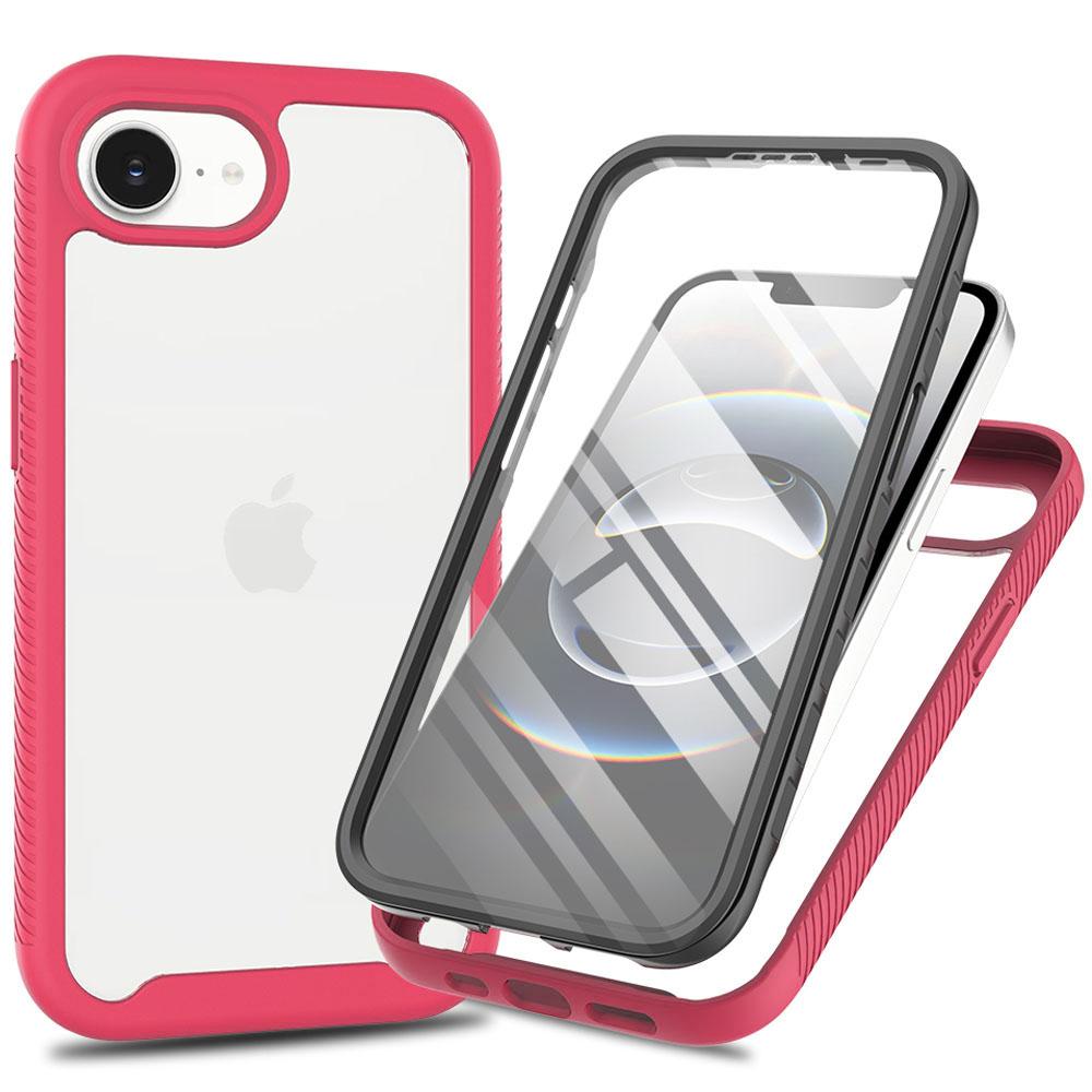 For iPhone 16e Case PC+TPU Phone Clear Back Cover with PET Screen Film