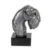 Schnauzer I - Figur auf Marmor, mit silbernem Metall überzogen, handgefertigt, Marke Art-Dog