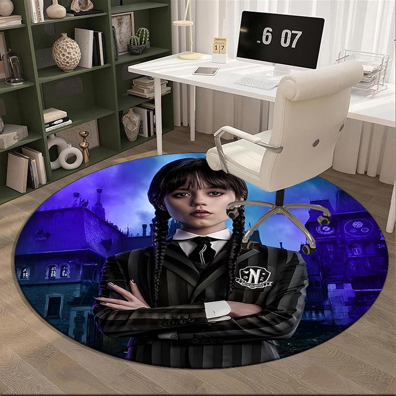 Gothic Beauty Portrait round carpet Chair cushion Round Entryway Rug, Soft Round Rugs for Living Room, Bedroom, Circle Carpet decor gifts