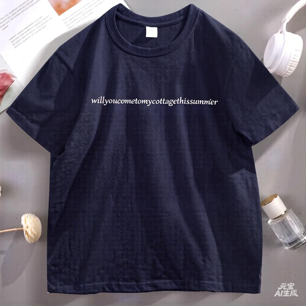 2025 Summer Cottagecore T Shirt Unisex Unisex Casual Round Neck Loose Streetwear Unisex Tee Trendy Fashion Clothing Top