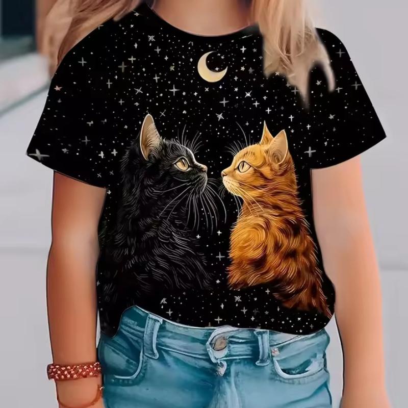 

Детские мультяшные милые футболки с коротким рукавом, мягкие и удобные топы для девочек 130