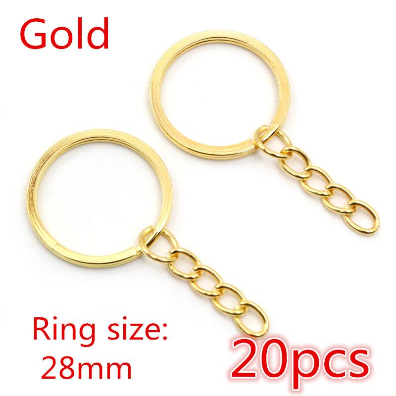 20pcs 25mm 28mm 30mm Rings Keychain Key Ring Chain Multi-colors Round DIY Jewelry Making Accessories Findings