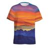 Summer Scenery Men's Natural Mountain Pattern 3D Printing Casual Short Sleeves Daily Lovers Fast Dry Breathable Fashion