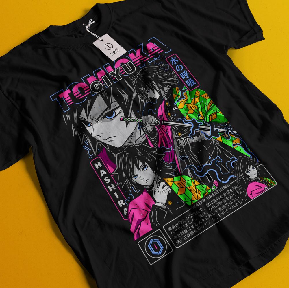 

Demon Slayer Shirt Tomioka Giyu Tshirt Tanjiro T-Shirt Muzan Doma Kokushibo Tee M