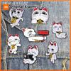 Anime Turbo Granny Cat Collection Enamel Pin Lucky Cat Reading Fierce Cat Holding A Red Hair Dryer Brooch Bag Badge Jewelry Gift
