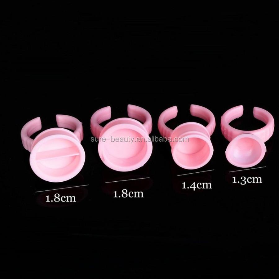 100pcs Plastic Portable Simple Microblading Nail Tattoo Ink Pigment Eyelash Glue Holder Ring for Eyelash Extension Tools