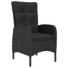 5 Piece Outdoor Dining Set Poly Rattan and Acacia Wood Black