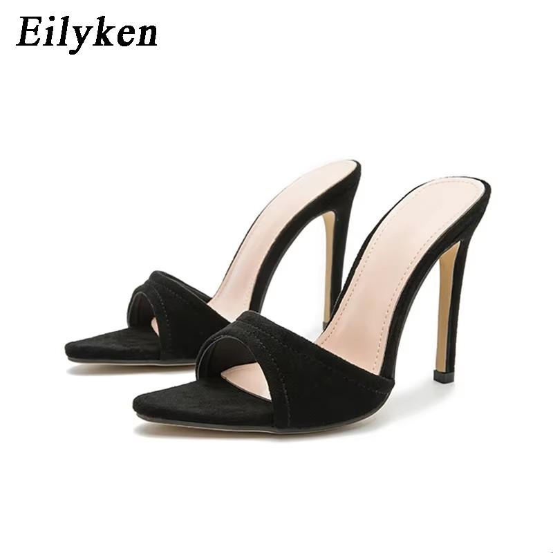 Fashion Eilyken Summer Fashion Stiletto Heels Women Slippers Sandals Banquet Dress Mules Slides Bridesmaid Wedding Shoes