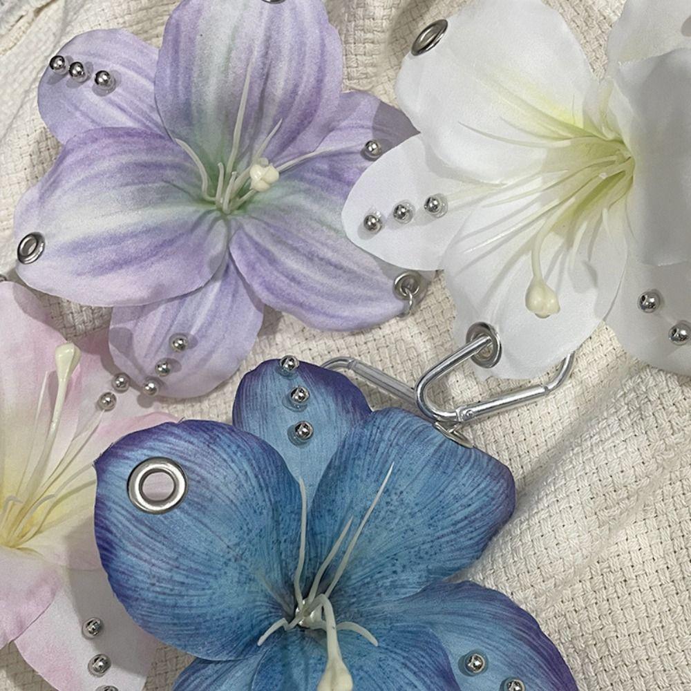 Keychains Imitation Flowers Pendant Keyring Bag Pendant Key Hanging Flower Keychain  Gift Jewelry