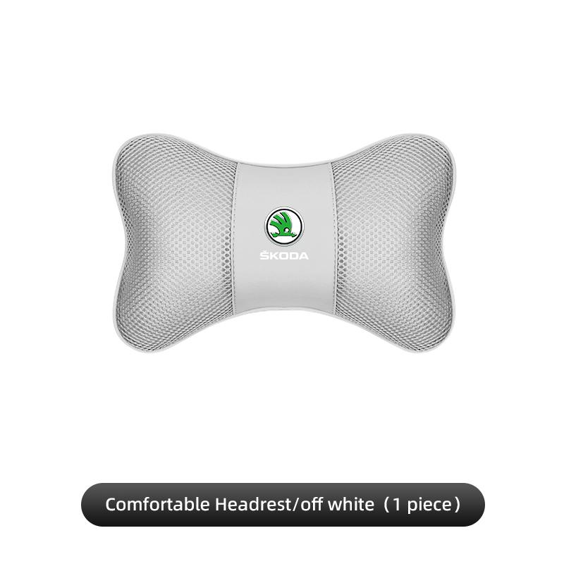 1Pcs Car Seat Headrest Ice Silk Neck Pillow Support Pad For Skoda Kylaq Elroq Kodiaq Octavia Enyaq Kamiq Scala Rapid Superb Yeti