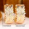 Elegant Gold Color Braided Zircon Hoop Earrings for Women Daily Wear and Party