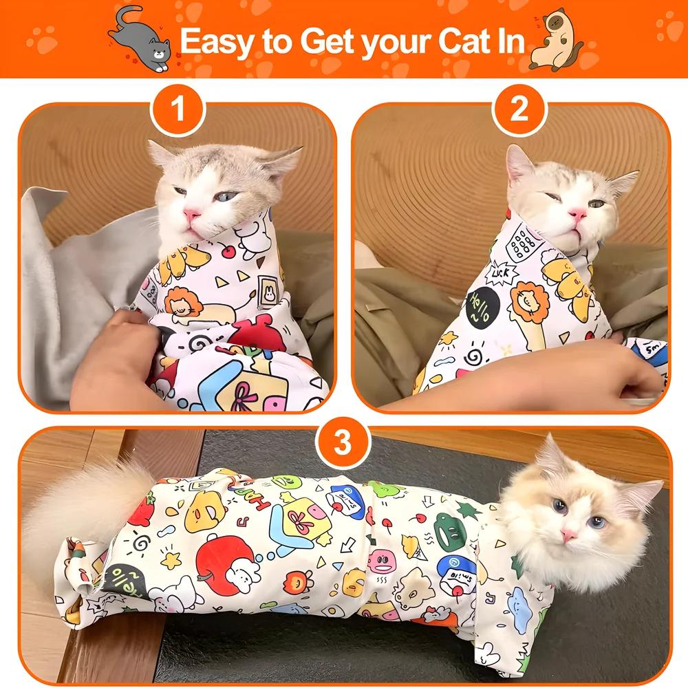 Cat Grooming Wrap Self-Adherent Cat Restraint Wrap Anti-Scratch Cat Swaddle Burrito Wrap for Nail Trimming Cat Grooming Supplies