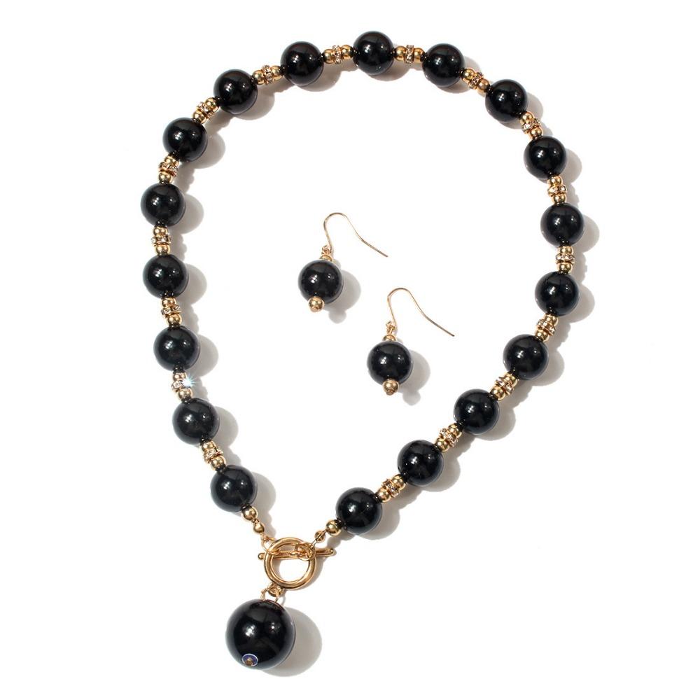 European and American Simple Diamond-encrusted Imitation Pearl Necklace Atmospheric Short Collarbone Chain Necklace