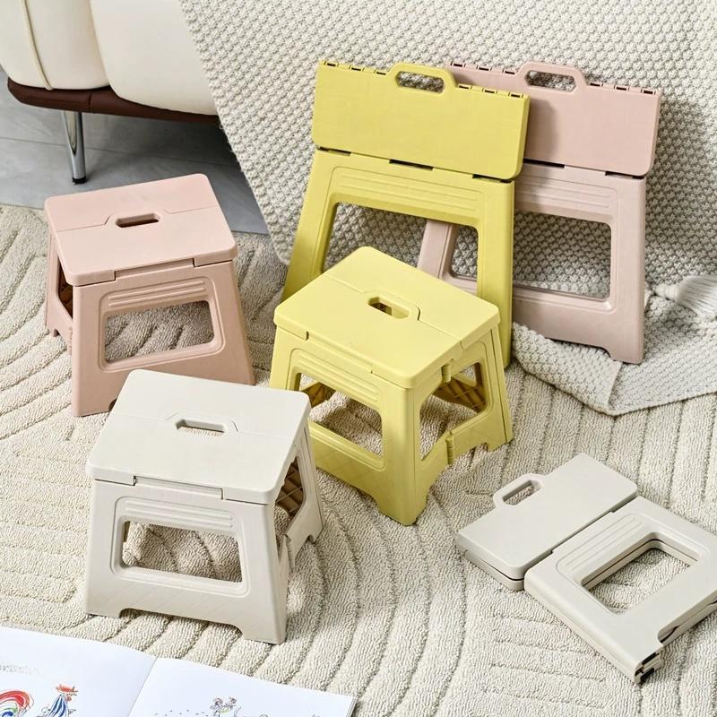 Folding Step Stool Lightweight Plastic Step Stool Foldable Step Stools Non Slip Folding Stools for Kitchen Bathroom Bedroom