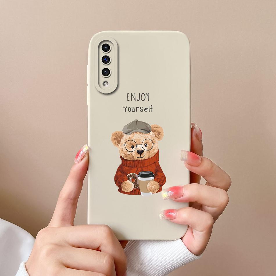 For Samsung Galaxy A50 A50S Phone Case Cartoon Liquid Silicone Full Coverage Anti Drop Shell For Samsung A 50 A50 S Bumper Funda
