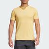 adidas T Shirts Men's Yellow Crew Neck Moderate Straight Fit IS3740