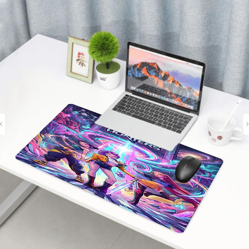 KPop Demon Hunters Print Mouse Pad, Anti‑Slip Desktop keyboard Mat, for PC Laptop Gaming Working Daily Use, Cool Festival Birthday Gift