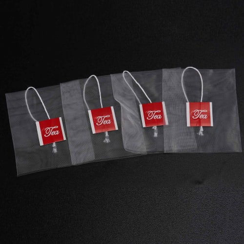 YOLTEC 1000pcs 5.5 X 7cm Pyramid Filter Nylon Tea Bags, Single String, Clear Label, Empty Tea Bags