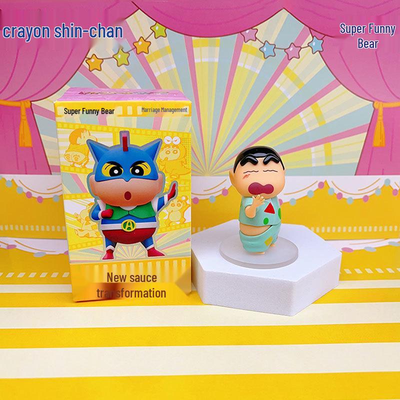 Crayon Shin-chan Trendy Anime Toy: Cute Desktop Car Ornament & Home Decoration Blind Box
