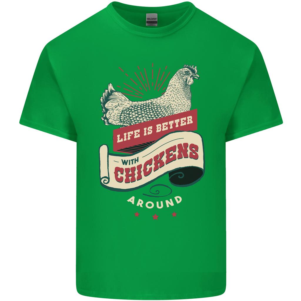 Life Is Better With Chickens Around Farmer Unisexs Light Cotton TShirt