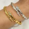 Head and Tail Snake Bone Snake Shape Bracelet Open Spring High Fashion Bracelet for Men
