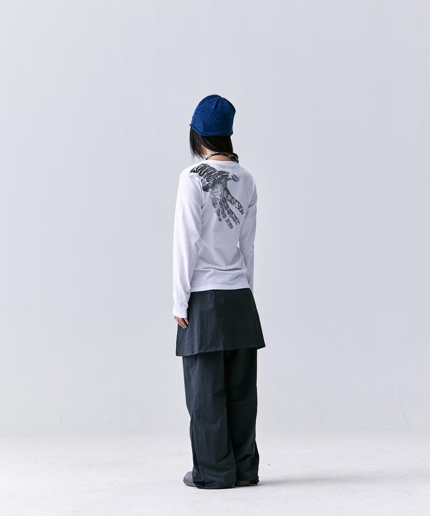TANSANMAGNESIUM Hand Print Long Sleeve (White/Black)