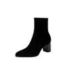 Pointed Temperament Fashionable Martin Boots Women's Autumn and Winter New Velvet Thickened Warm High-heeled Versatile Cotton Shoes