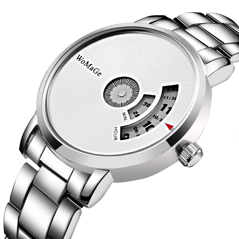 WoMaGe Men Watches Fashion Creative Watches Men Stainless Steel Men Watches Quatrz Wristwatch Luxury Mens Clock horloge man