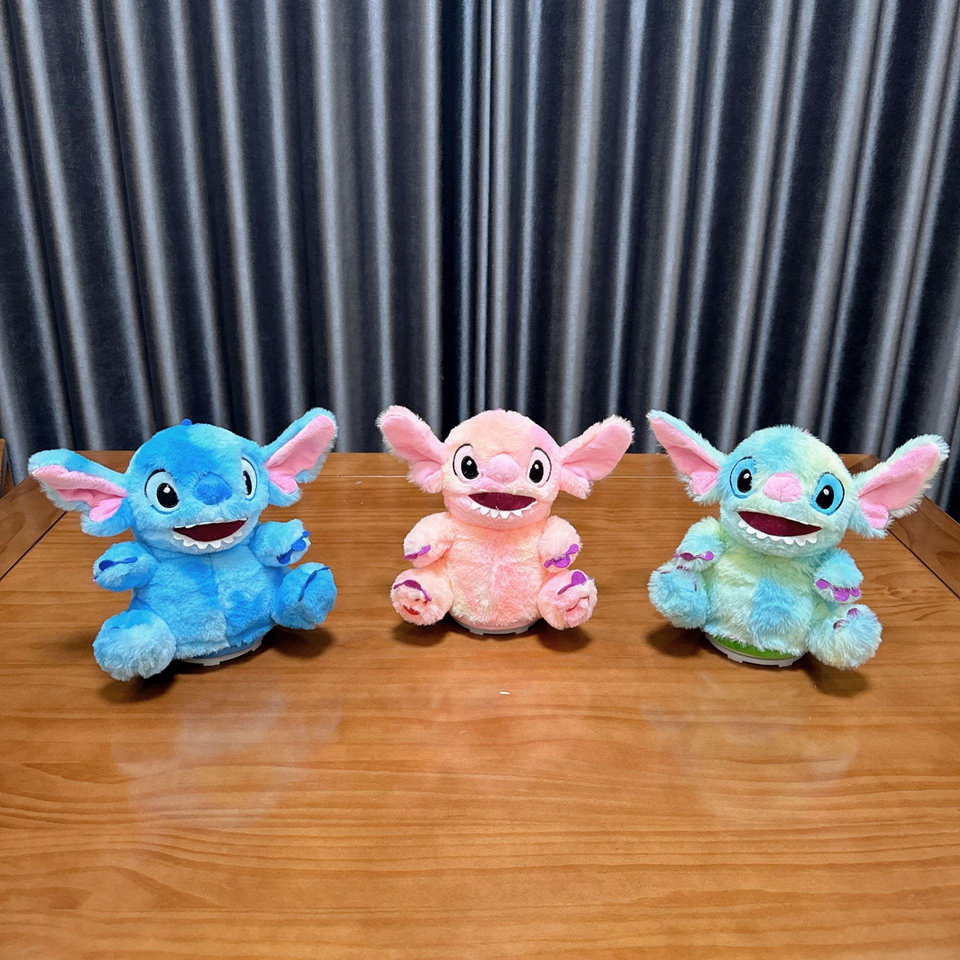 Musical Rotating Stitch Plush Doll Toy Music Rotating Stitch (Battery) Green/White