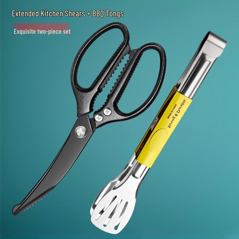 German-Style Commercial Kitchen Shears: Heavy-Duty Bone-Cutting and Multi-Use Food Scissors