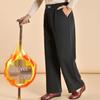 Chic Grandma Plus Size Woolen Pants, Fleece-Lined for Autumn/Winter 