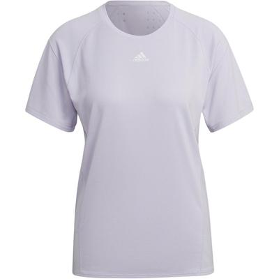 Solid Color Logo High-Intensity Training Short Sleeve T-Shirt Women Tops Light-Purple HI3969