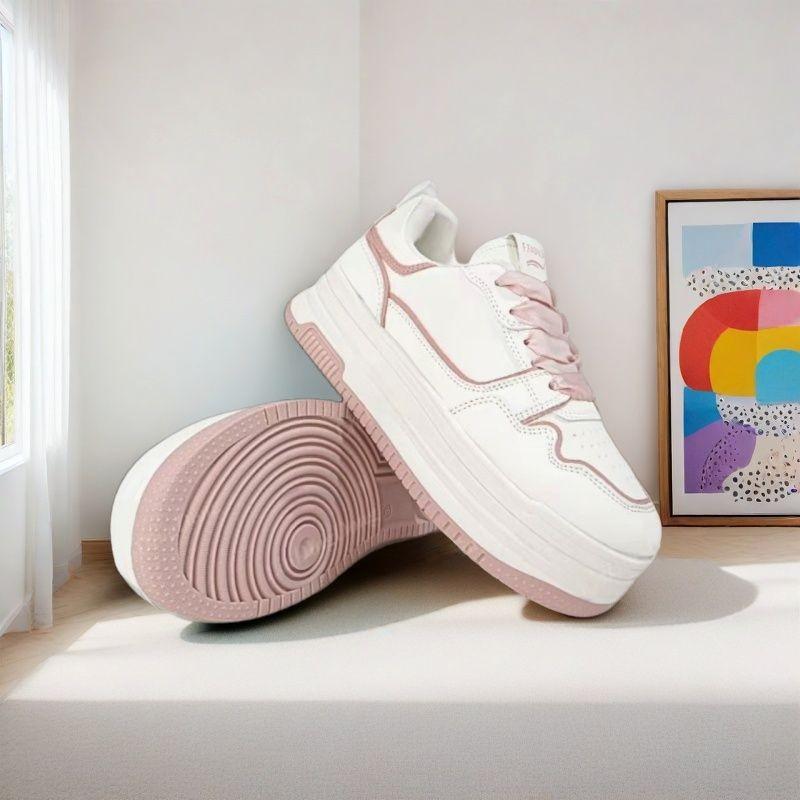 High value pink little white shoes women's 2025 spring and summer new thick baseplate shoes Korean version campus versatile breathable casual women's