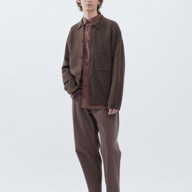 Uniqlo U Series FW23 Solid Color Loose Knit Shirt Jacket Unisex Jacket Brown 462921-36