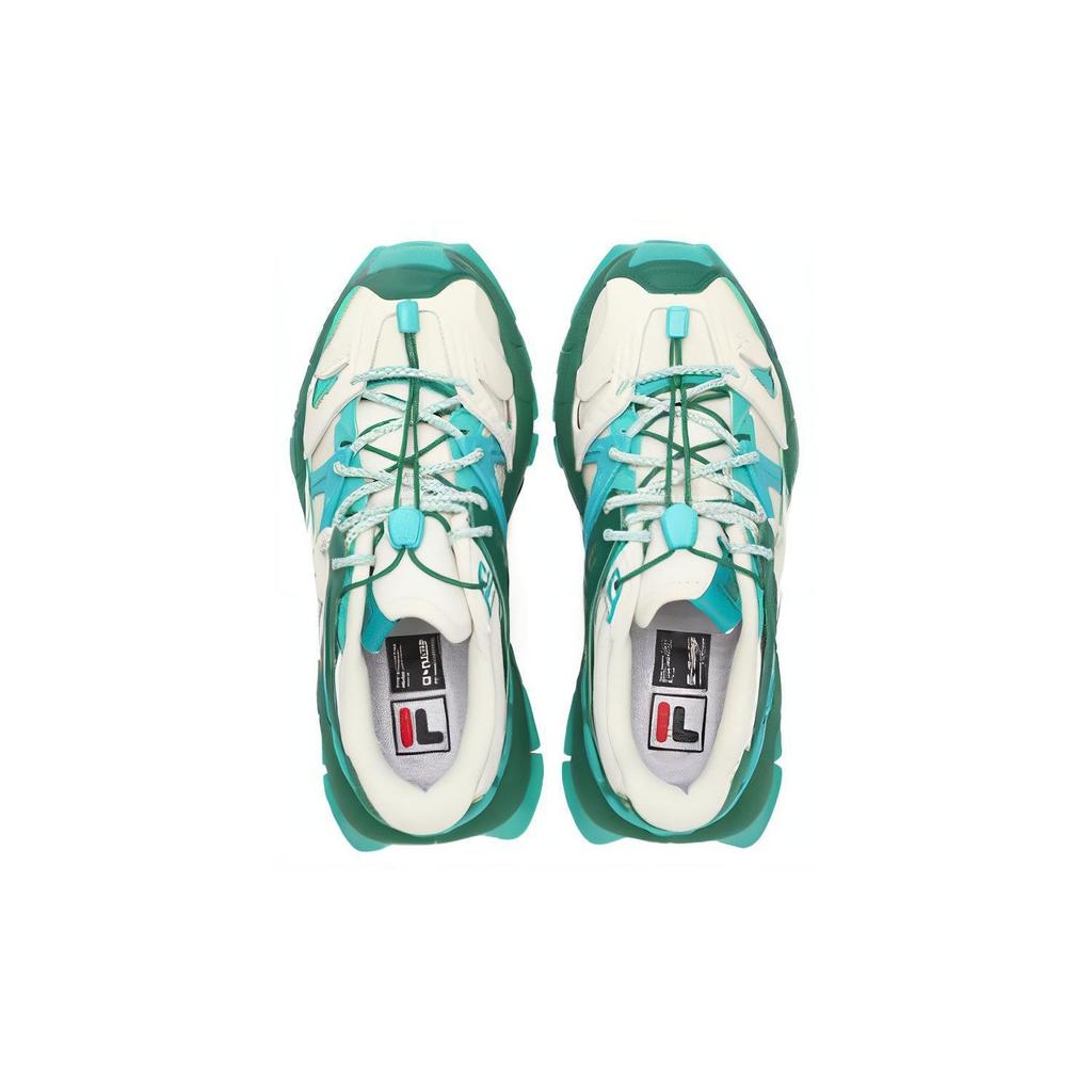 FILA Insetto Fabric Synthetic Leather Comfortable Versatile Low-Top Casual Shoes Women sneaker Off-White Green F12W341106FSV