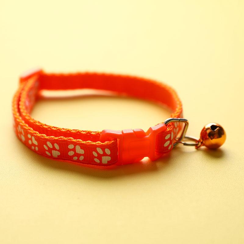 New Cute Bell Collar For Cats Dog Collar Funny Footprint Collars Leads Cat