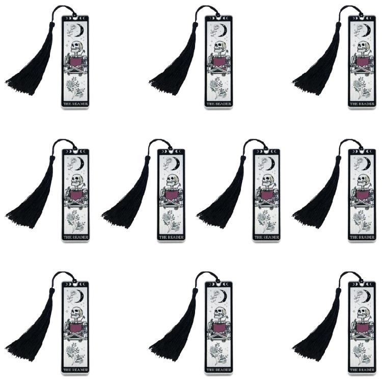 

10 Pcs Gothic Book Markers with Tassels Skeleton Bookmarks Skull Page Markers Acrylic Reading Bookmarks for Book Lovers белый