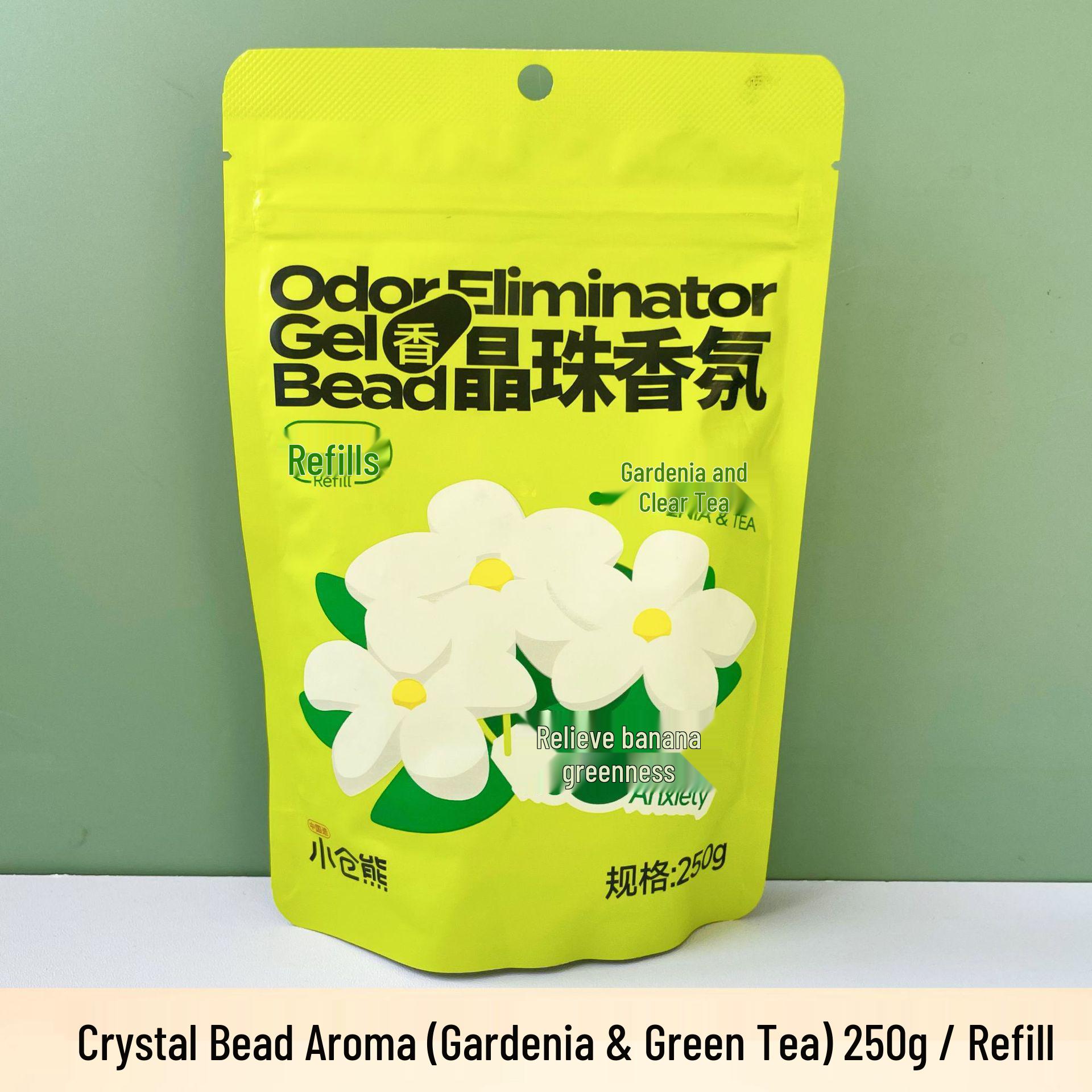 Xiaocang Bear Crystal Bead Air Freshener: Gardenia & Green Tea Scent, Long-Lasting Home Deodorant